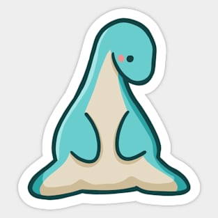 Cute long neck sitting, dino, dinosaur Sticker